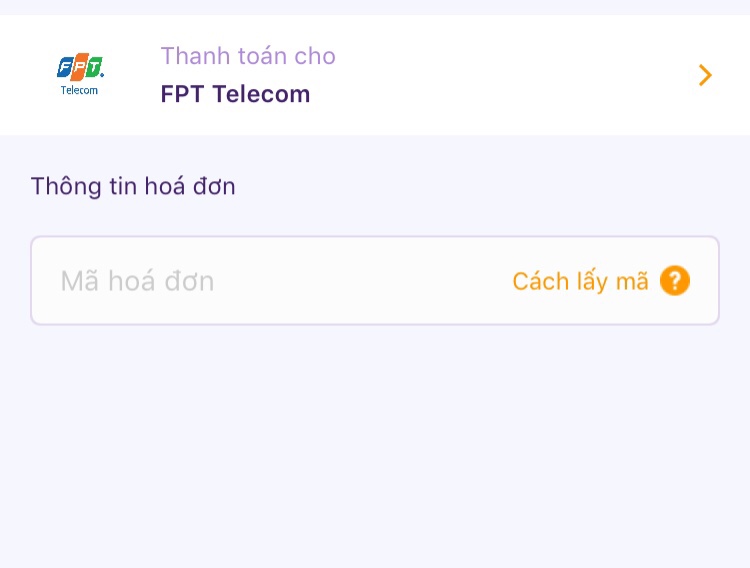 Hướng dẫn cách đóng tiền mạng/ thanh toán hóa đơn FPT 7 Nhập số hợp đồng cần đóng tiền mạng FPT