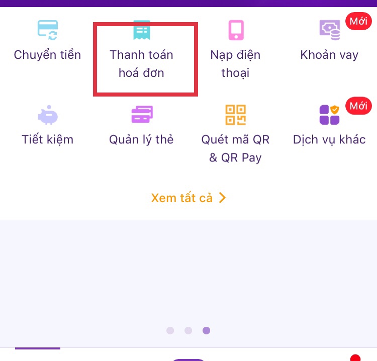 Hướng dẫn cách đóng tiền mạng/ thanh toán hóa đơn FPT 4 Chọn thanh toán hóa đơn
