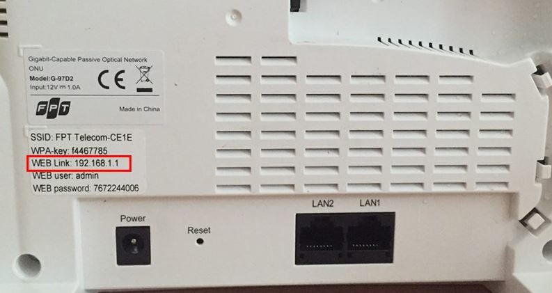 CÁCH ĐỔI MẬT KHẨU WIFI FPT NHANH CHÓNG VÀ DỄ DÀNG 6 địa Chỉ Ip Mặc định Wifi Fpt