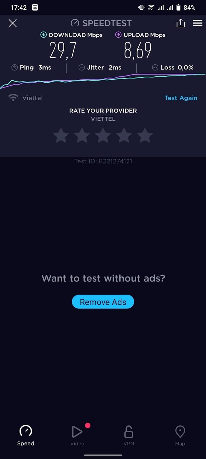 Hướng dẫn cách kiểm tốc độ các nhà mạng bằng Speedtest 6 Đọc các chỉ số trên màn hình